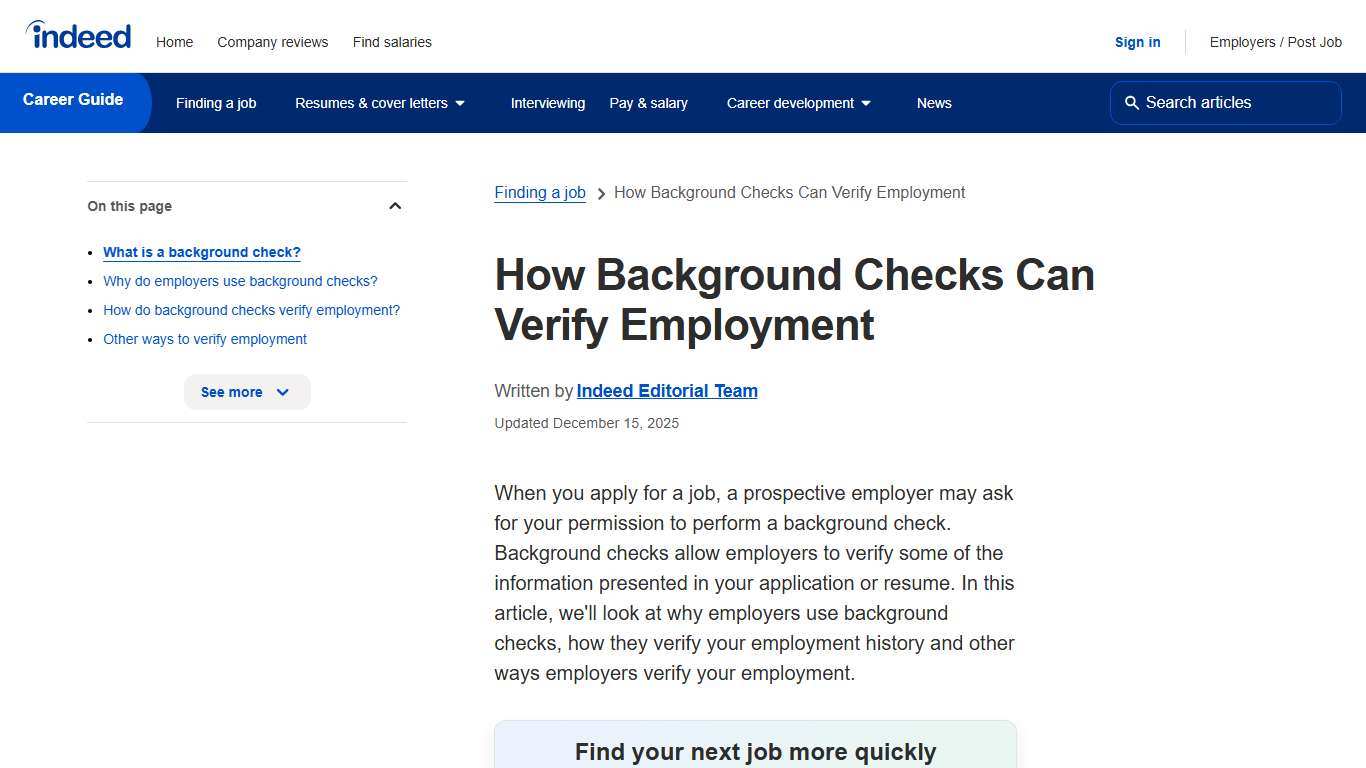 How Background Checks Can Verify Employment Indeed.com